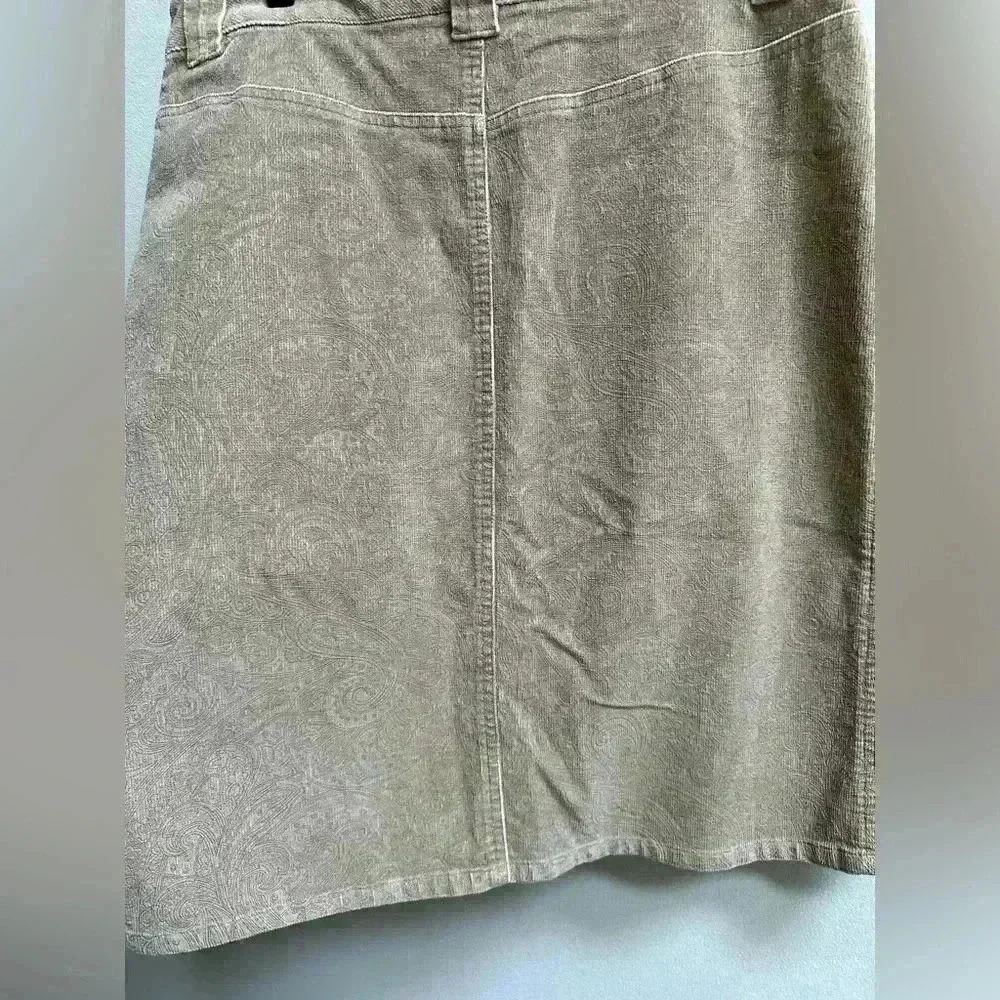 Vintage Y2K Express Corduroy Paisley Print Mini Skirt | Tan | Women’s Size 9/10 - Picture 10 of 10